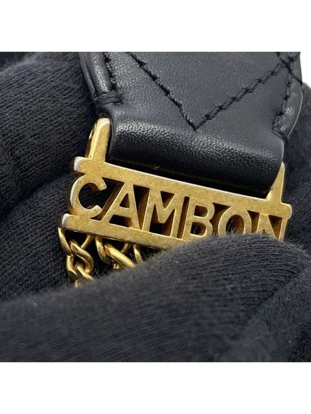 Chanel Chain Shoulder Bag Quilted CC Logo Lambskin Black